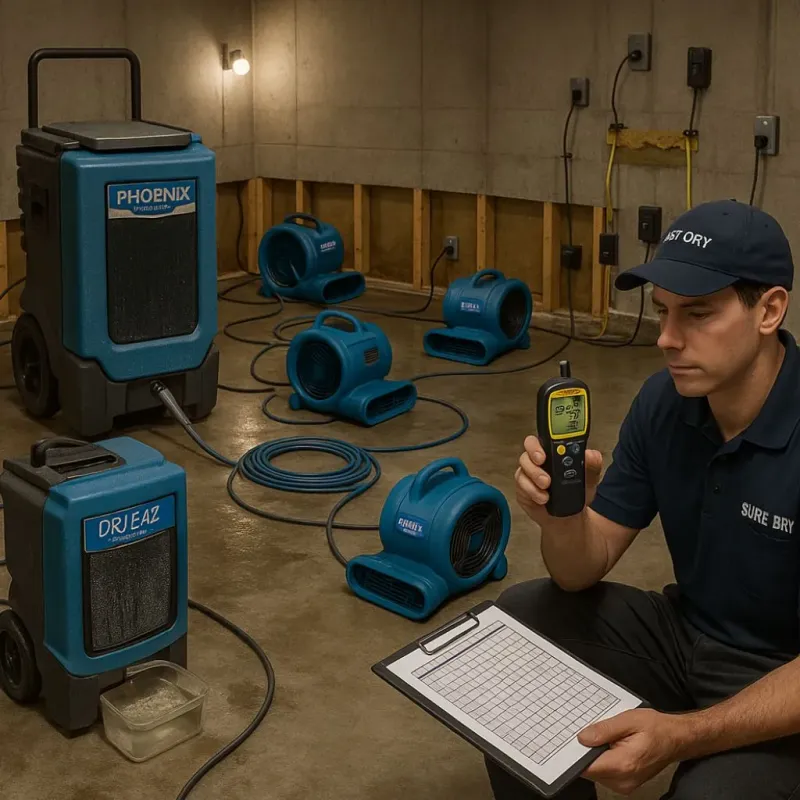 Structural Drying and Dehumidification process in Bayport, MN